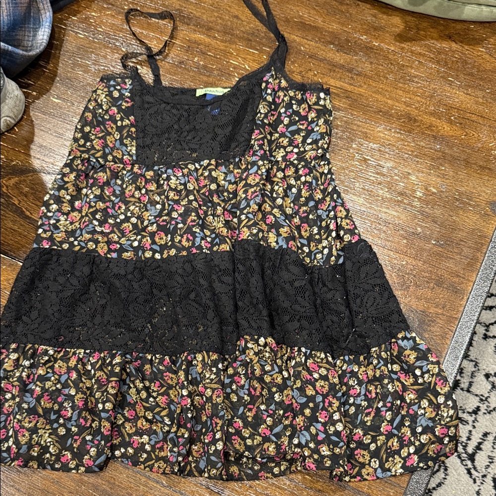 Floral Black Lace Tank Top